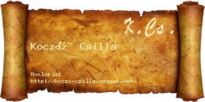 Koczó Csilla névjegykártya