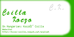 csilla koczo business card